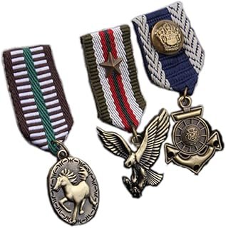 3pcs/Pack Military Hero Medals Blazer Suit Stripe Navy Military Badge Brooch Pin