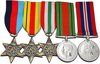 WW2 Military Medals Set 5x Award Royal British Army Service Corps Group War and Defence medal Repro